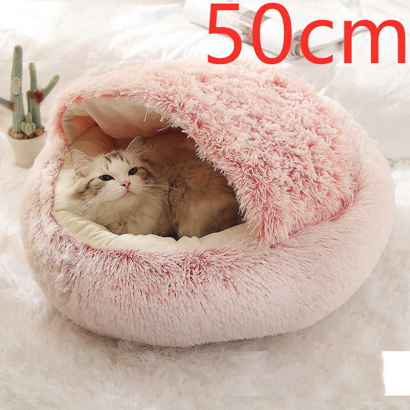Pet Glimmer™ 2-in-1 Hooded Cat Bed, Calming Nest, Cozy Pod for Indoor Cats or Small Dogs