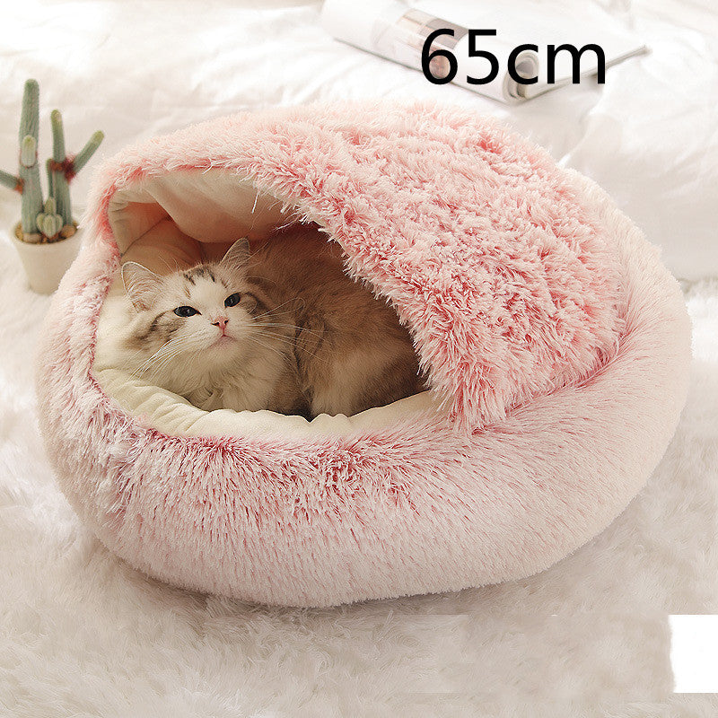 Pet Glimmer™ 2-in-1 Hooded Cat Bed, Calming Nest, Cozy Pod for Indoor Cats or Small Dogs