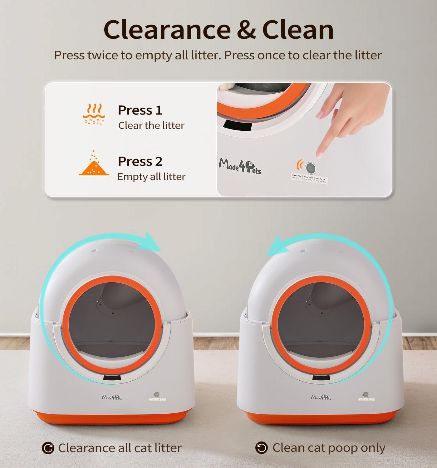 Pet Glimmer™ 60L Self-Cleaning Litter Box – Smart Automatic Litter Box with App Control & Odor Control