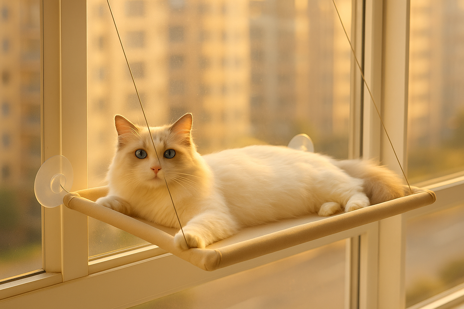 Cat Window Perch - Peaceful Sunbathing