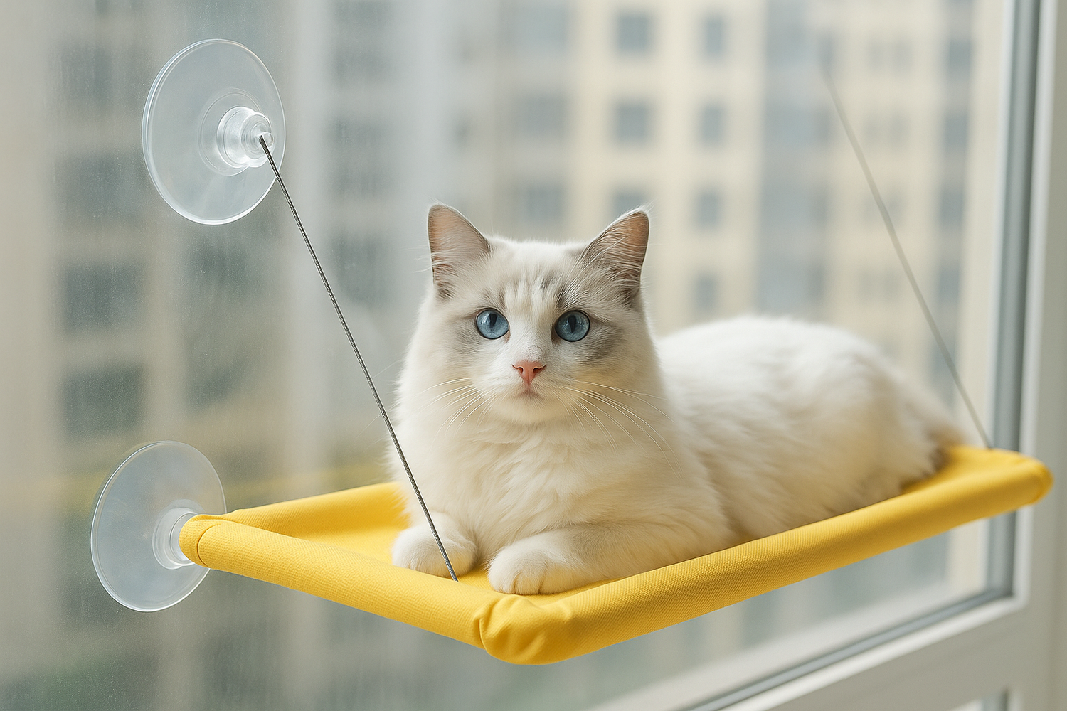 Cat Window Perch - Secure Suction Cup System