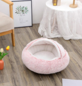Pet Glimmer™ 2-in-1 Hooded Cat Bed, Calming Nest, Cozy Pod for Indoor Cats or Small Dogs