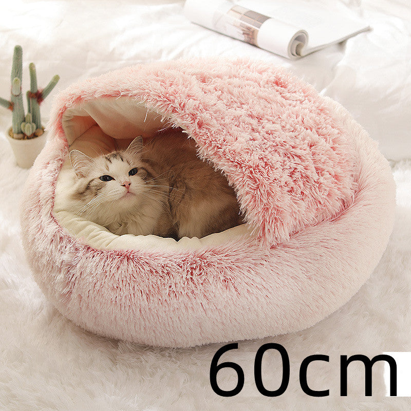 Pet Glimmer™ 2-in-1 Hooded Cat Bed, Calming Nest, Cozy Pod for Indoor Cats or Small Dogs