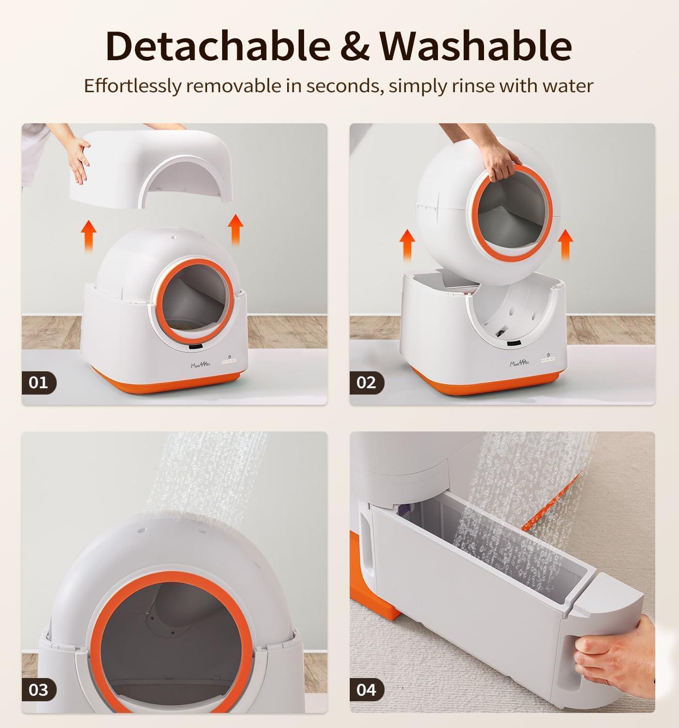 Pet Glimmer™ 60L Self-Cleaning Litter Box – Smart Automatic Litter Box with App Control & Odor Control