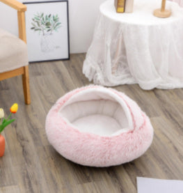 Pet Glimmer™ 2-in-1 Hooded Cat Bed, Calming Nest, Cozy Pod for Indoor Cats or Small Dogs